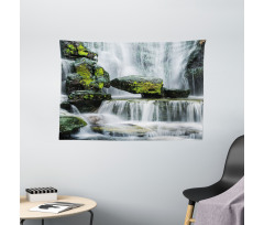 Waterfall with Rocks Wide Tapestry