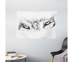 Winter Animal Wild Wolf Wide Tapestry