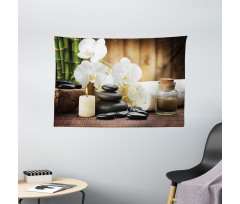 Stones Flowers Wide Tapestry
