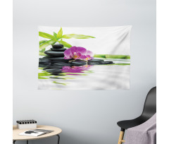Purple Orchid Bamboos Wide Tapestry
