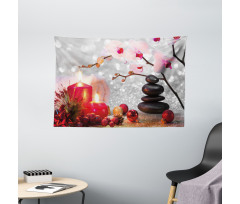 Winter Orchid Stone Wide Tapestry