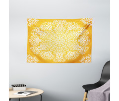 Floral Snowflakes Wide Tapestry