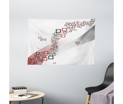Square Wavy Shapes Wide Tapestry