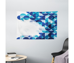 Modern White Circles Wide Tapestry