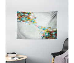 Modern Rainbow Waves Wide Tapestry