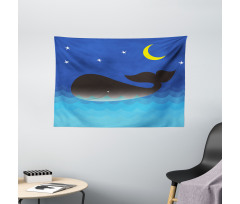 Whale in Ocean and Star Wide Tapestry