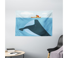 Sun Ship Cartoon Wide Tapestry