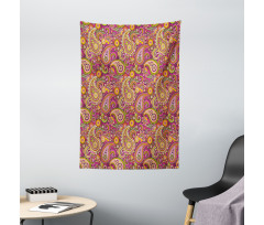 Vivid Flowers and Dots Tapestry