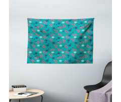 Style Flowers Wide Tapestry