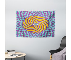 Color Hypnotic Circles Wide Tapestry