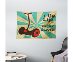 Pop Art Scooter Retro Wide Tapestry