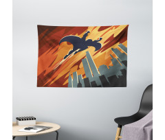 Flying Superhero Wide Tapestry