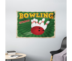 Bowling Strike Green Wide Tapestry