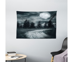 Moonrise Scenery Wide Tapestry