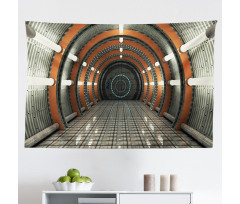Uzay Mikrofiber Geniş Duvar Halısı Işıklı Turuncu Koridor