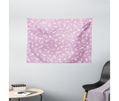 Floral Heart Leaves Wide Tapestry