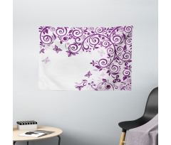Lilium Floral Branch Wide Tapestry