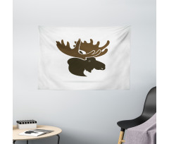 Canadian Deer Head Wide Tapestry