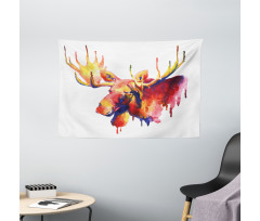 Psychedelic Watercolors Wide Tapestry