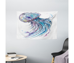 Aqua Colors Creative Wide Tapestry
