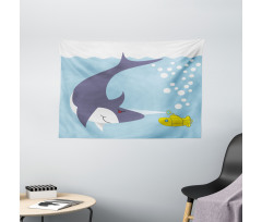 Shark Bubbles Wide Tapestry