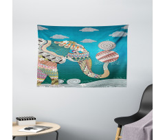 Ornate Spirit Animal Wide Tapestry