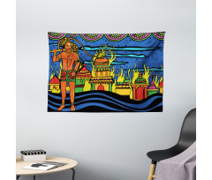 Bohemian Oriental Art Wide Tapestry