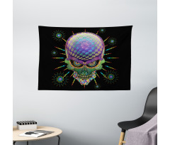Halloween Mexico Skull Wide Tapestry