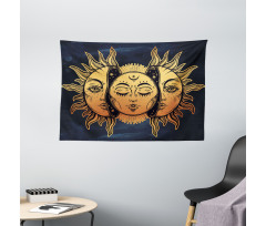 Mystic Moon Sun Wide Tapestry