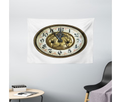 Antique Clock with Face Wide Tapestry