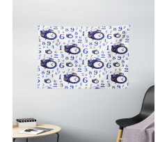 Caligraphic Numbers Wide Tapestry