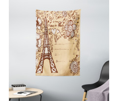 Love in Paris Flowers Tapestry