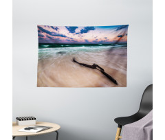 Driftwood on Beach Wide Tapestry