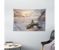 Sunrise on Sandy Beach Wide Tapestry