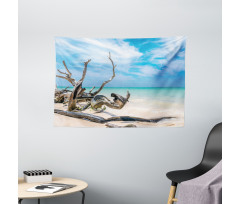 Seascape Sandy Beach Wide Tapestry