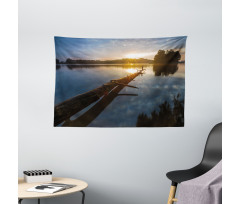Lake in Poland Sunny Day Wide Tapestry