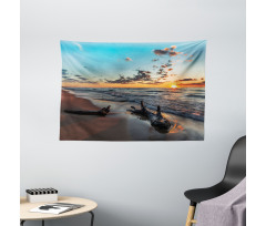 Cloudy Sky Digital View Wide Tapestry