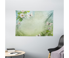 Flowers and Butterflies Wide Tapestry