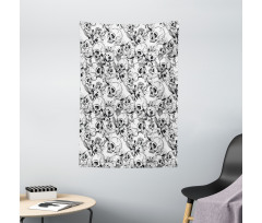 Sketch Dead Skull Tapestry