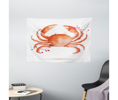 Sea Animals Theme Crabs Wide Tapestry