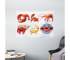 Crab Hermit Crab Lobster Wide Tapestry