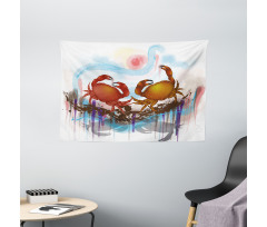 2 Crabs Dancing Sea Wide Tapestry