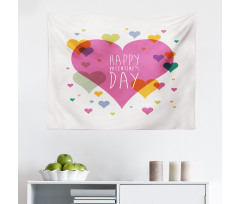 Sevgililer Günü Mikrofiber Geniş Duvar Halısı Rengarenk Kalp Desenli