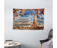 Beauty of Autumn Eiffel View Wide Tapestry