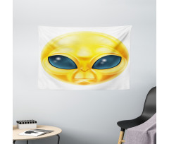 Alien Space Smiley Face Wide Tapestry