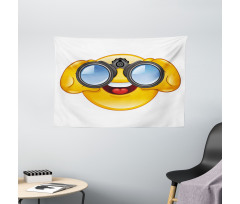 Smiley Face and Telescope Wide Tapestry
