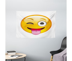 Cartoon Romantic Smiley Wide Tapestry