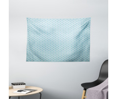 Wavy Water Lines Circled Wide Tapestry