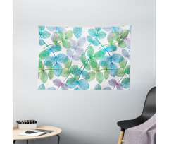 Flowers Leaves Ivy Ombre Wide Tapestry