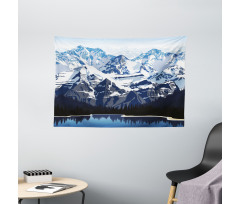 Mountain with Snow View Wide Tapestry